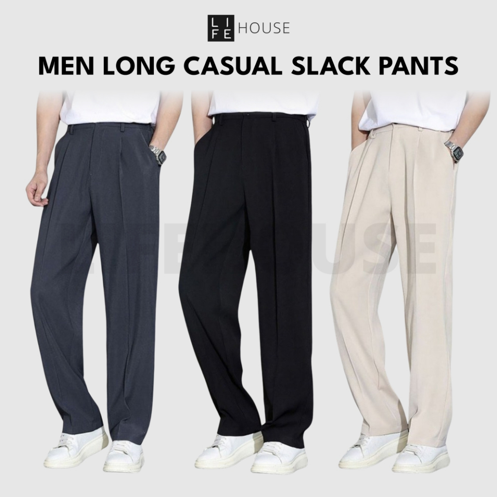 [1000COIN REBATE] Men Slack Pants Straight Cut [M-3XL] Seluar Slack Lelaki Seluar Panjang Long Pants