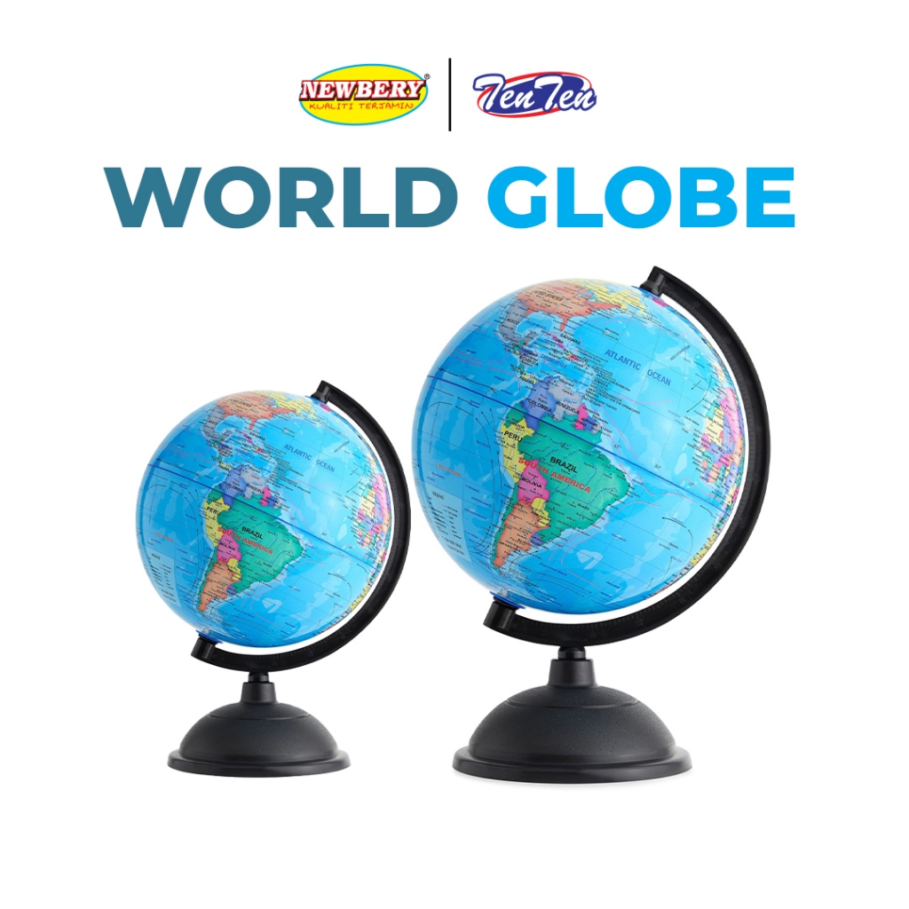 Newbery Glob Peta Dunia Educational Earth Globe World Atlas Map 14CM / 20CM