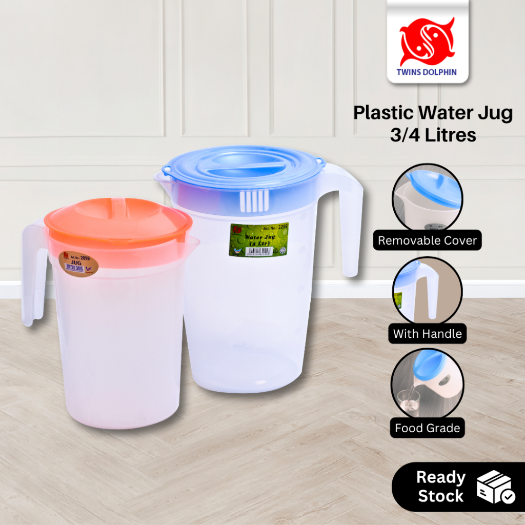 เหยือกน้ําพลาสติก Twins Dolphin 3 ลิตร 4 ลิตร | Jug Air Plastik Twins Dolphin 3 ลิตร 4 ลิตร- อาหารเย