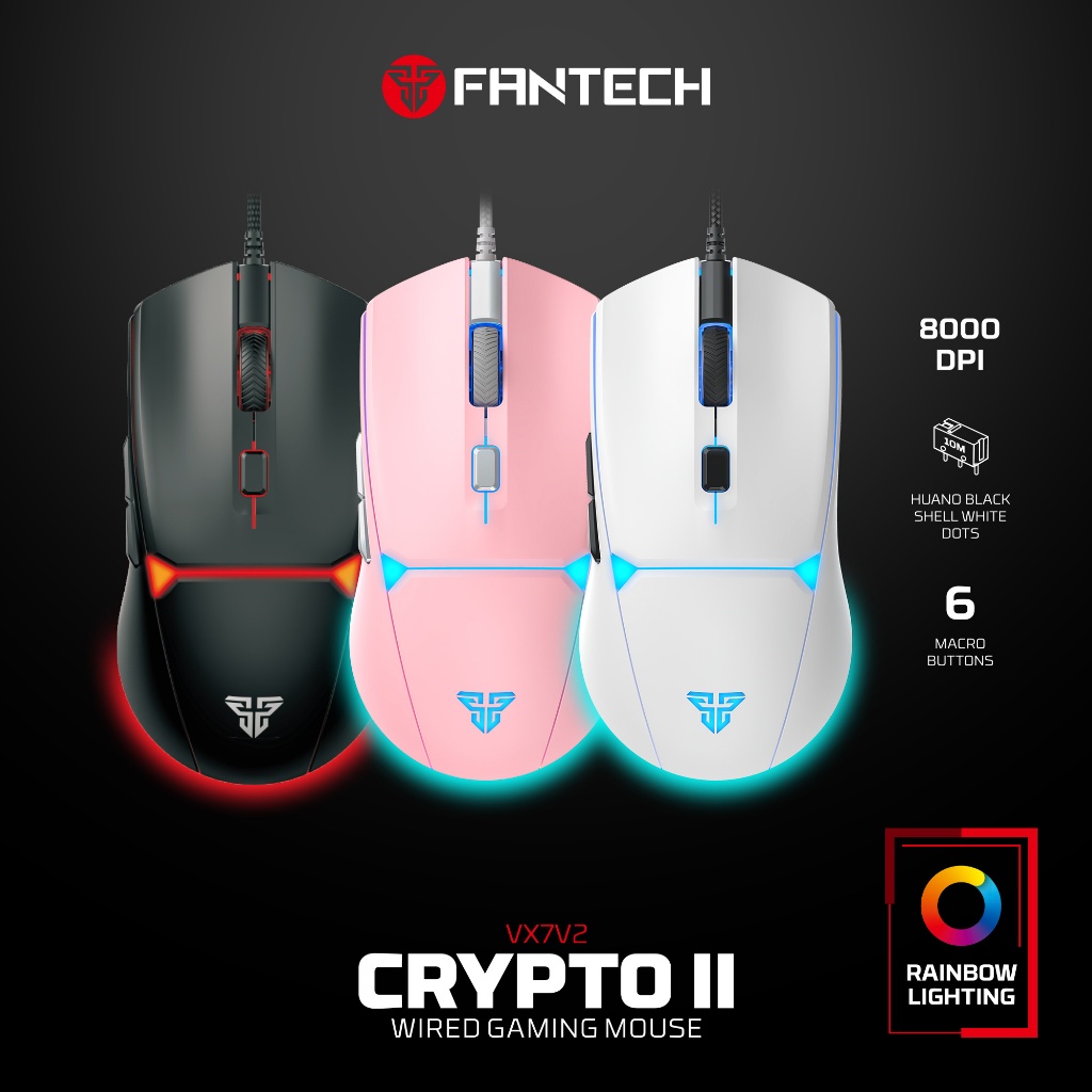 FANTECH VX7V2 CRYPTO II – เมาส์สําหรับเล่นเกมแบบมีสาย