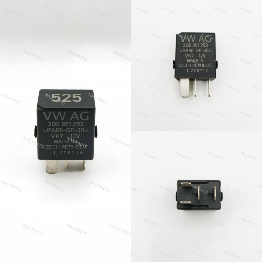 VOLKSWAGEN AUDI 525 RELAY VW AG 3Q0951253 4PIN 12V MADE IN CZECH REPUBLIC