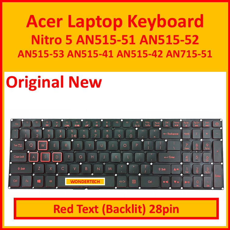 Acer Nitro 5 AN515-51 AN515-52 แป้นพิมพ์แล็ปท็อป AN515-53 AN515-41 AN515-42 AN715-51