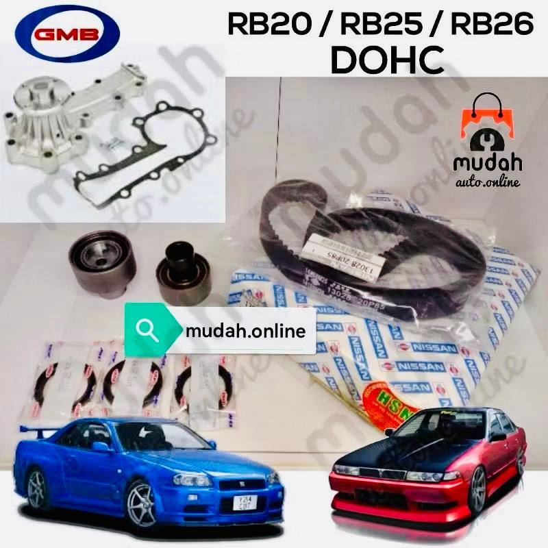 ️141S8M25 ️ ชุดสายพานไทม์มิ่ง+ปั๊มน้ําสําหรับ Nissan RB20 RB25 RB26 Skyline R31 R32 R33 R34 / Cefiro