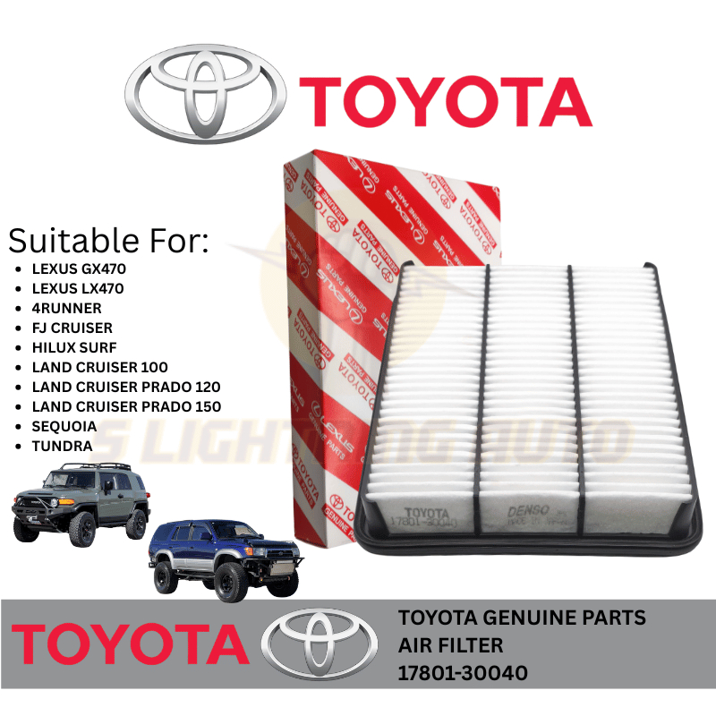 (17801-30040) กรองอากาศ Toyota Land Cruiser UZJ100 & PRADO RZJ120 RZJ125 & Lexus LX470