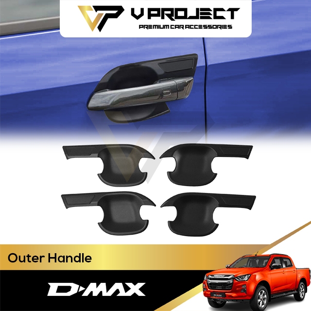 Isuzu D-Max Dmax RG RG01 2021-2025 มือจับประตูด้านนอกฝาครอบป้องกันชาม V Project รถอุปกรณ์เสริม