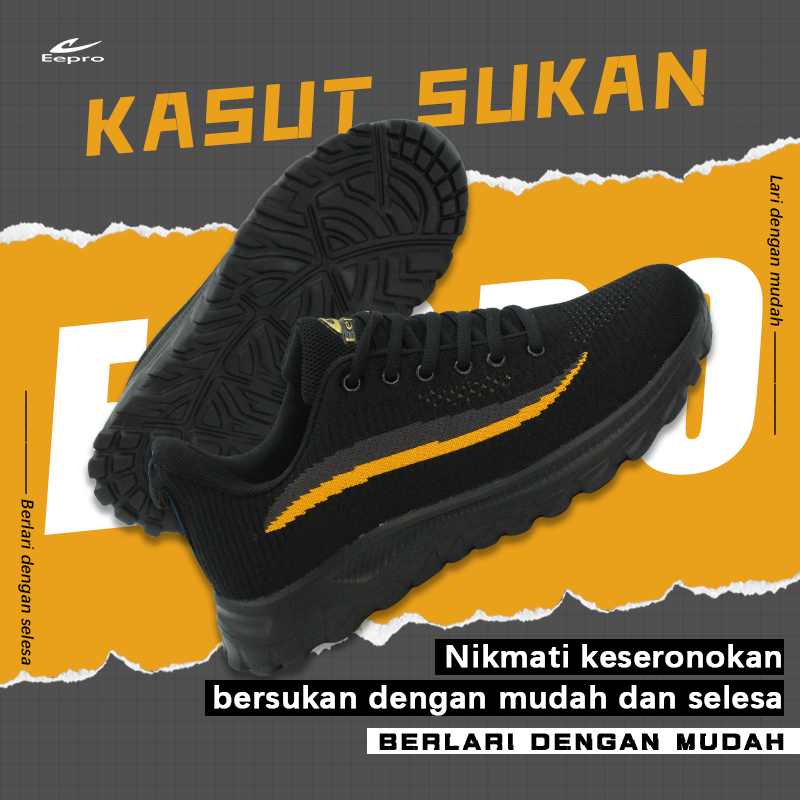 Eepro รองเท้าผ้าใบ kasut sport kasut รองเท้าวิ่งออกกําลังกาย kasut sukan lelaki รองเท้าลําลอง น้ําหน