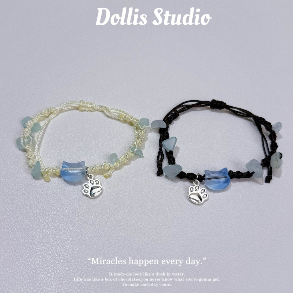 [DollisStudio]Gelang Tangan Kuching Biru Paw Bracelet Tali Lucky Bracelet Adjustable Classic Elegant