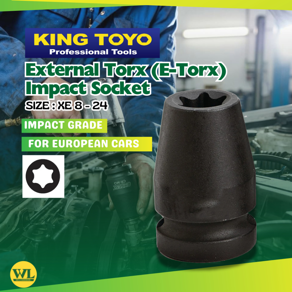 King Toyo External Torx (E-Torx) ช่องเสียบผลกระทบ Single Pcs (XE8 ถึง XE24) / Iact Socket Starmap