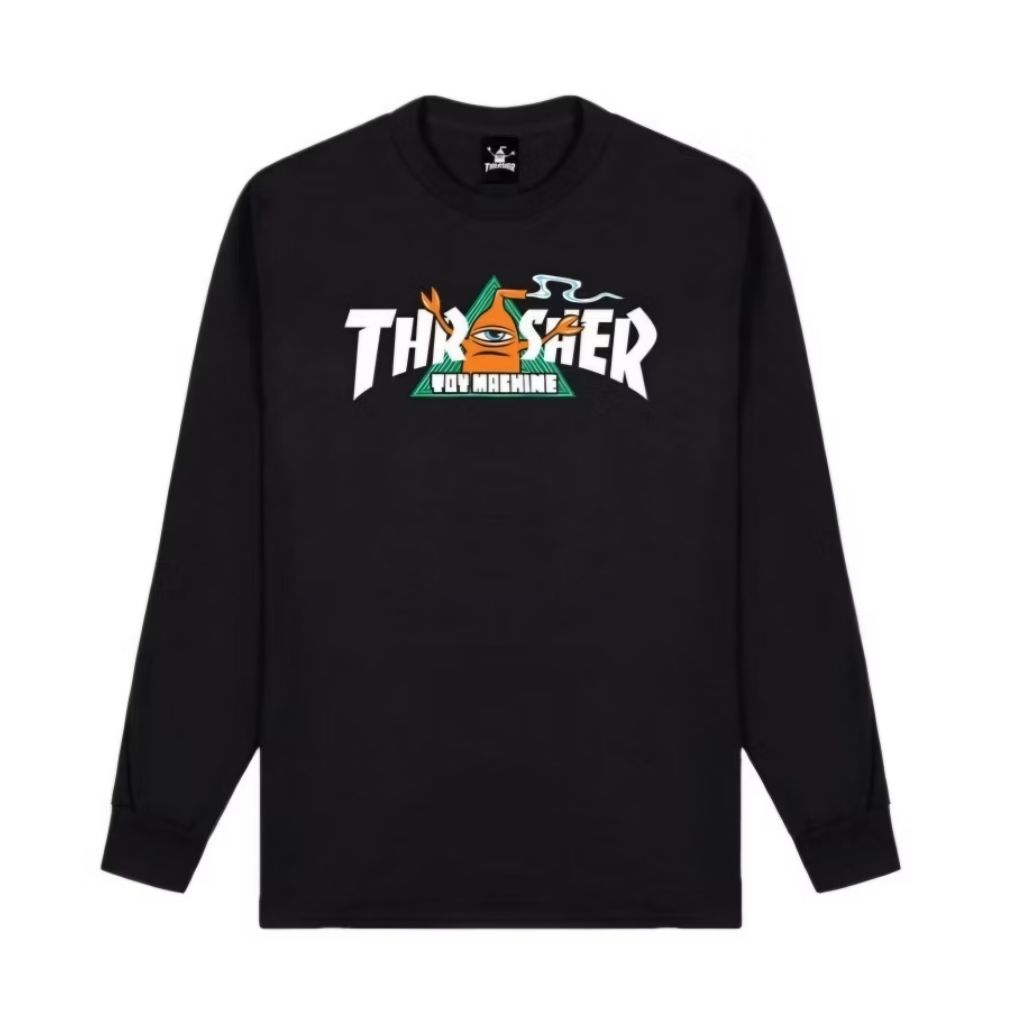 Thrasher x Toy Machine Vortex- แขนยาว สีดํา