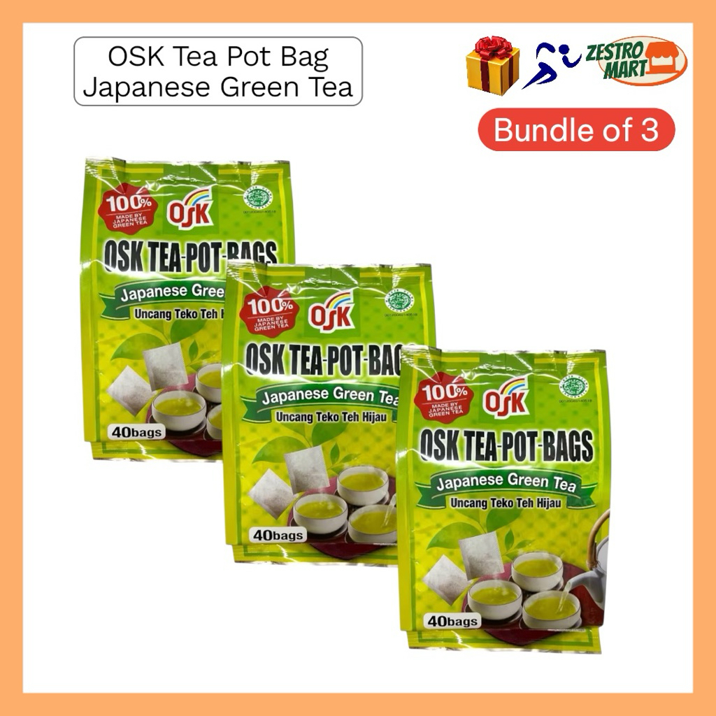 OSK ถุงหม้อชาชาเขียวญี่ปุ่น Teh Hijau 40 ถุง