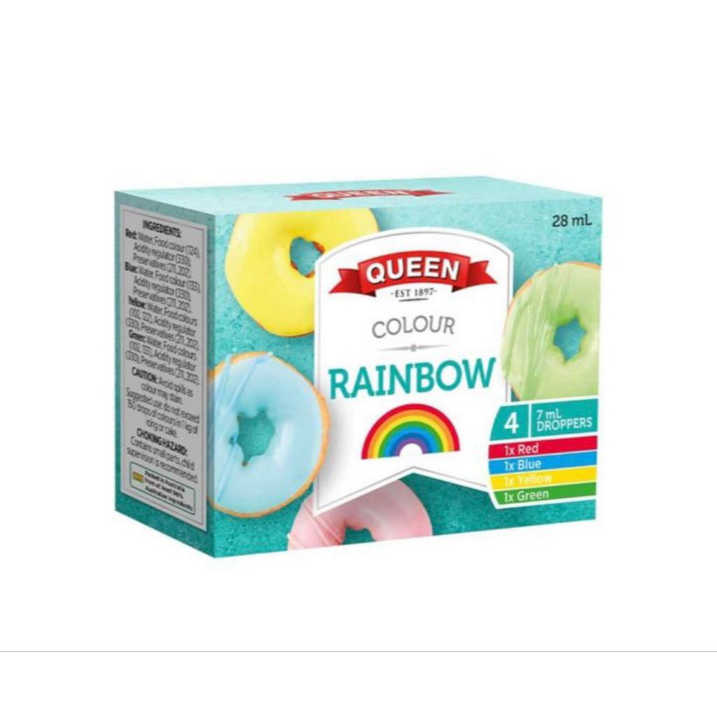 Queen Rainbow Food Colours 28ml (4 แพ็ค) 🔥🔥
