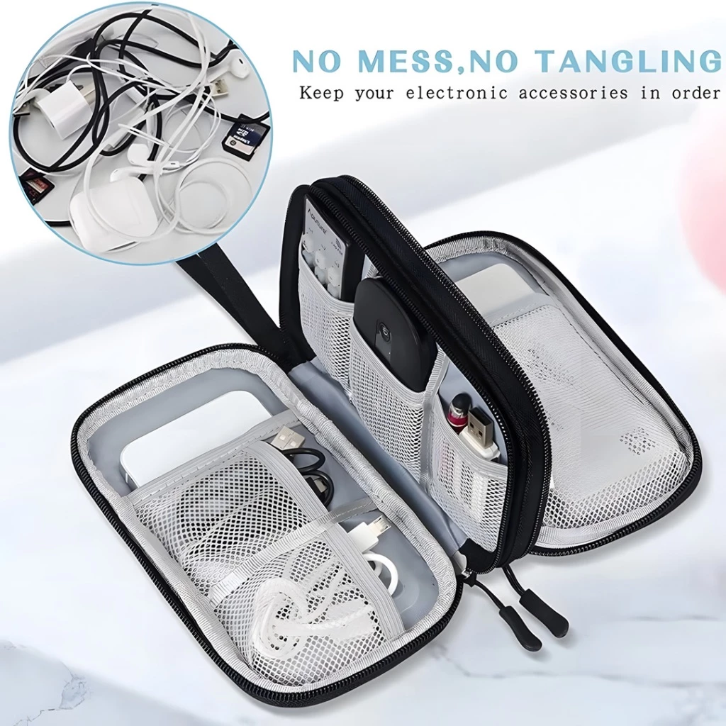Travel Digital Gadget Organizer Cable Pouch Multi-function Storage Bag thumbnail 10