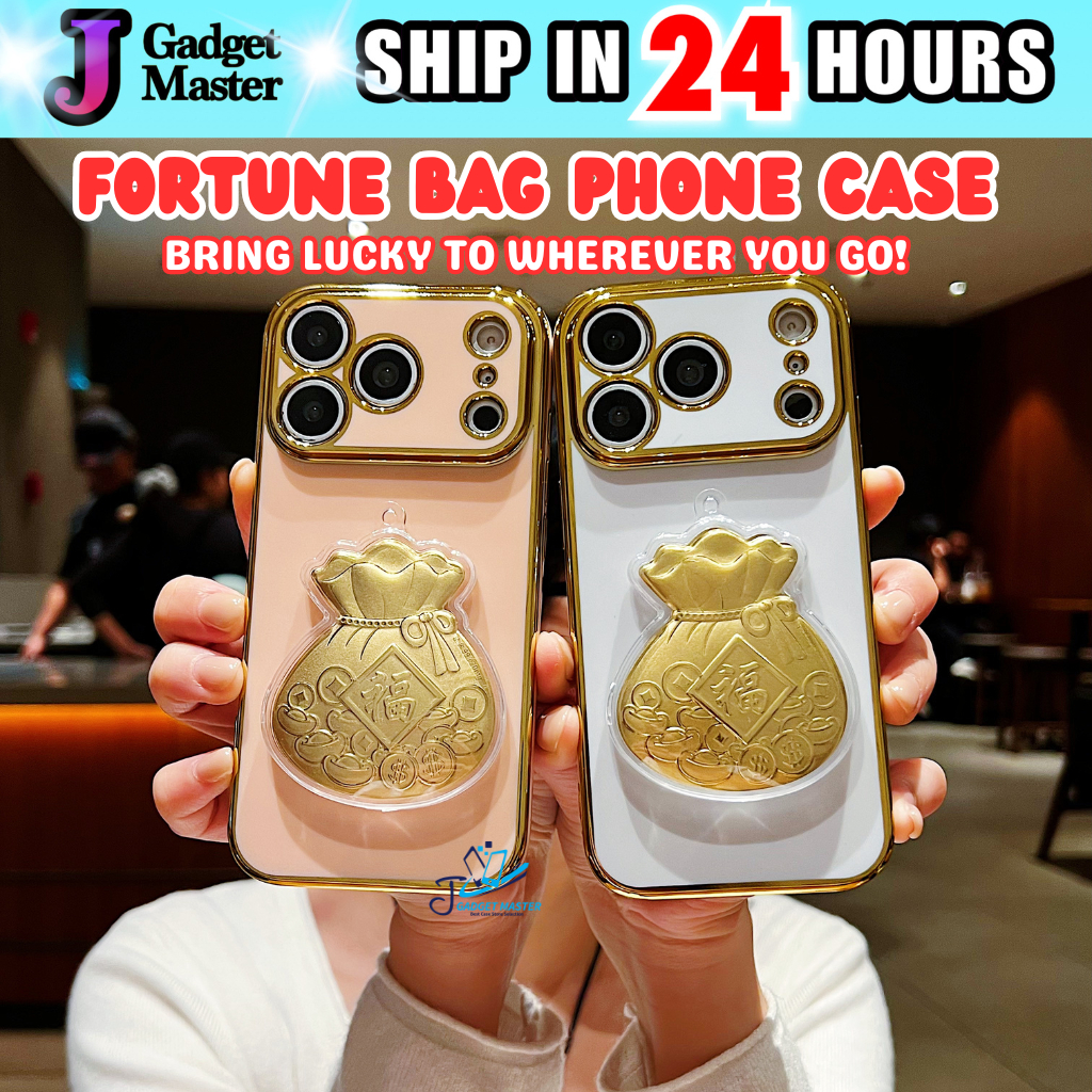 Oppo A53 A15 A15s A17 A17K A18 A38 fon sarung lembut electroplated fortune กระเป๋า CNY เคสโทรศัพท์แบ