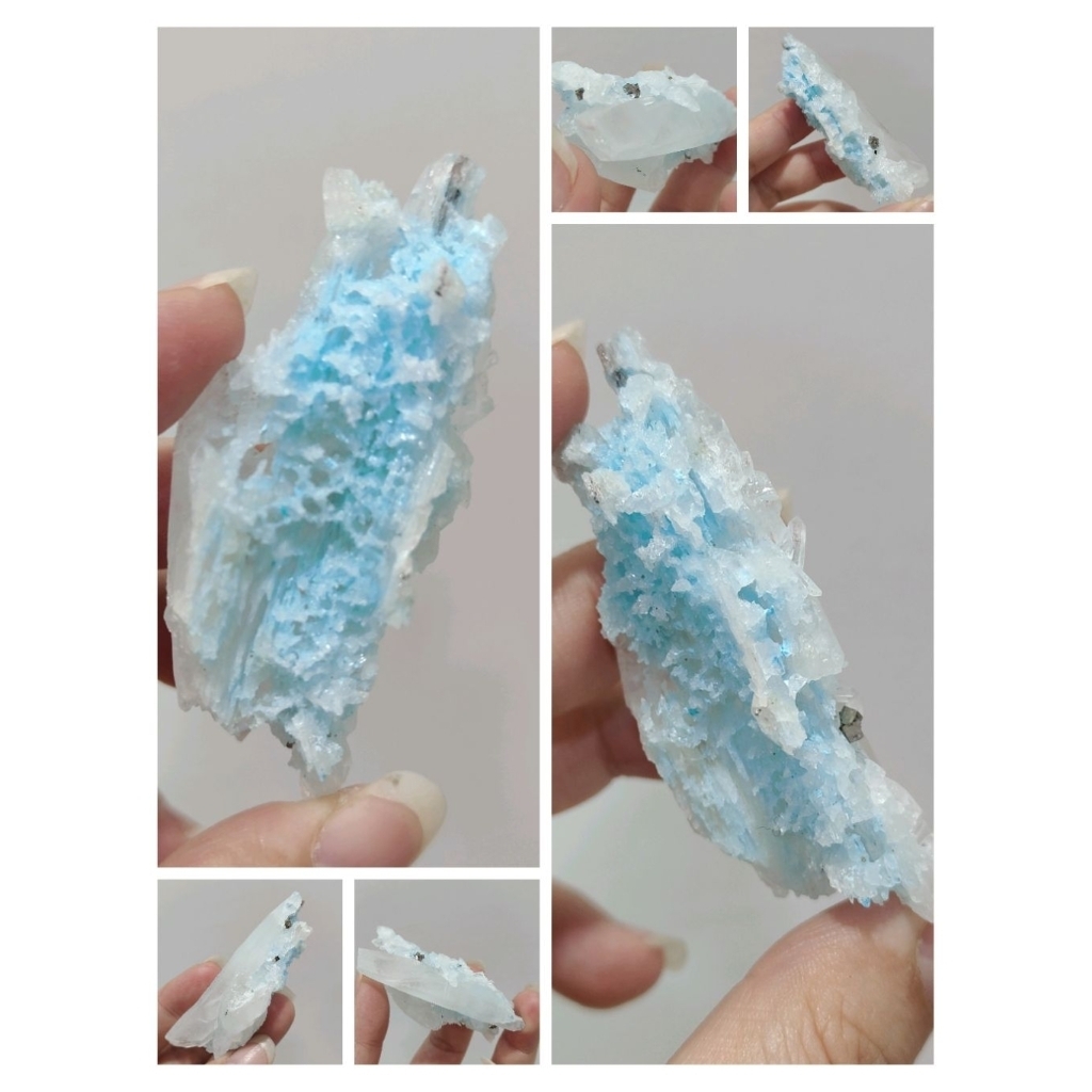 ป้ายแร่คริสตัลธรรมชาติบนปราสาทคริสตัลและ Pyrite Symbiosis/Upper Castle Crystal Ore Label/Blue Ore La