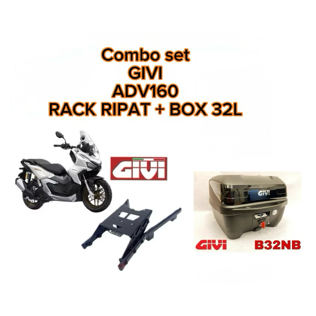 COMBO SET GIVI ADV160 RACK LIPAT GIVI+ TOP BOX GIVI 32 L