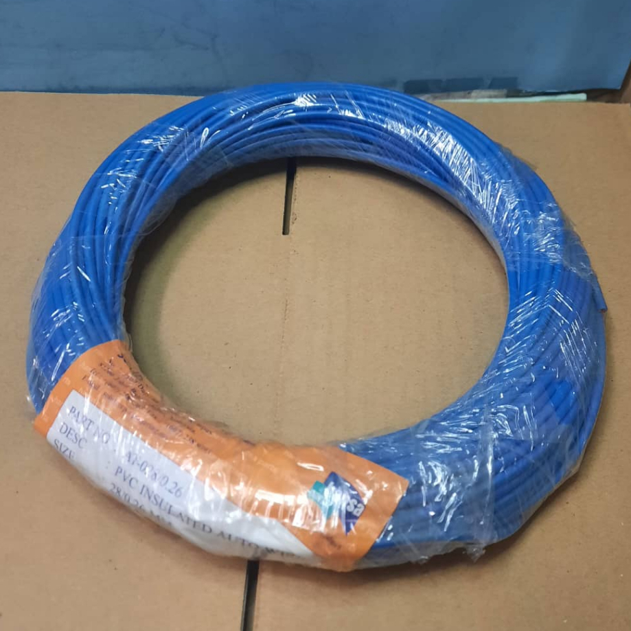 สาย COPPER /WIRE SIZE 28/0.26MM 18 AWG, 30m, สีฟ้า, สาย AUTOMOTIVE CAR/LORRY, MADE IN HAANSA