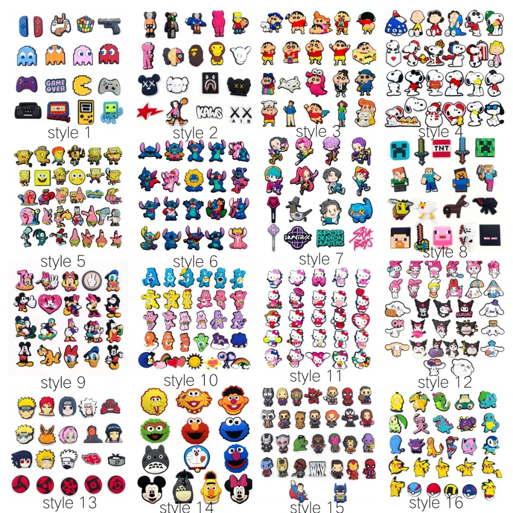 รองเท้า Charm อุปกรณ์รองเท้าการ์ตูน PVC รองเท้า Charms