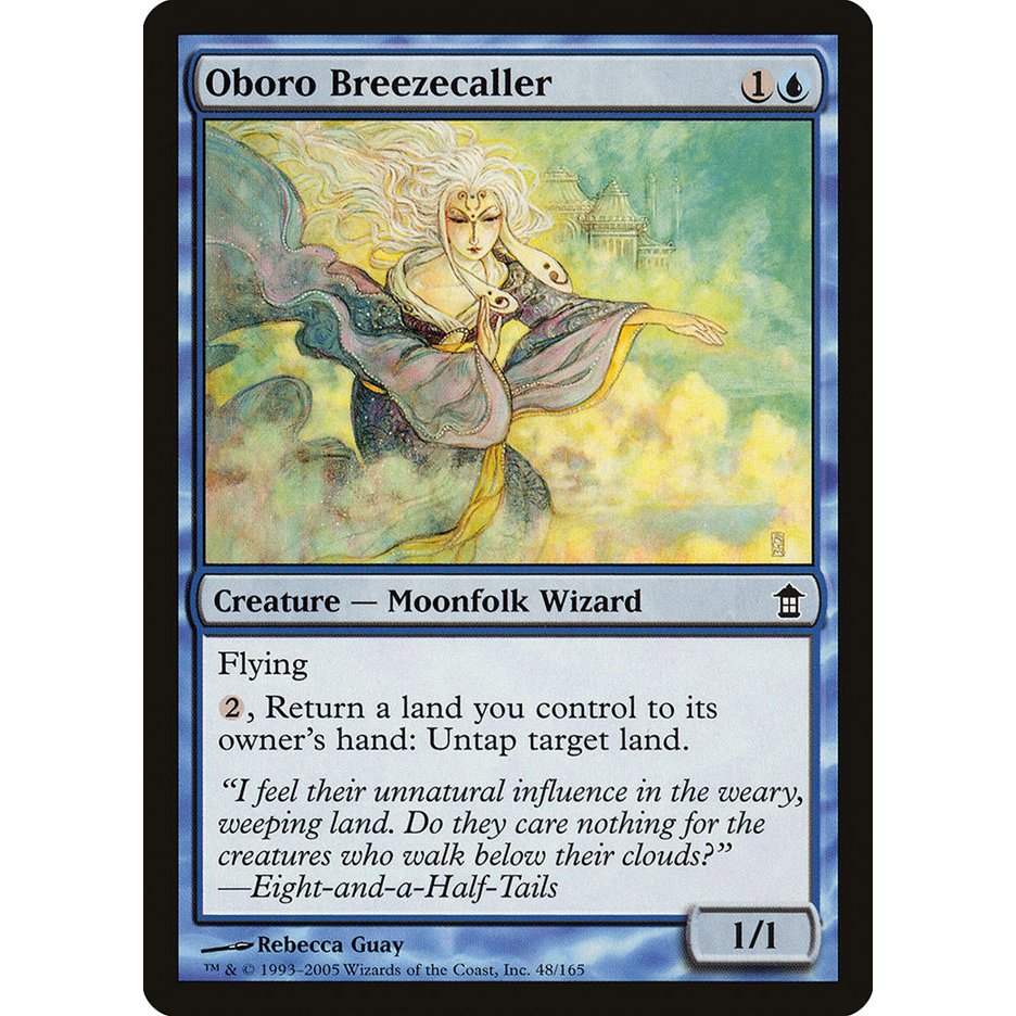 MTG: (SOK) C 048 - Oboro Breezecaller การ์ดเดี่ยว Saviors of Kamigawa