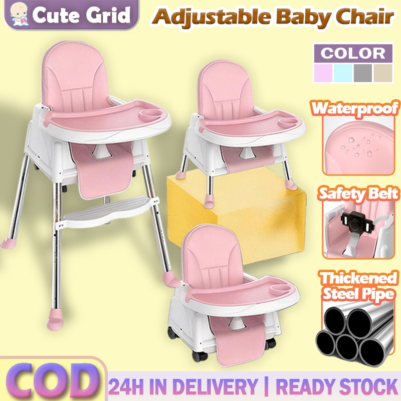5in1 เก้าอี้ป้อนอาหารเด็กพร้อมเข็มขัดนิรภัยเก้าอี้รับประทานอาหารแบบพับได้แบบปรับได้เก้าอี้สูง Kerusi Baby Makan