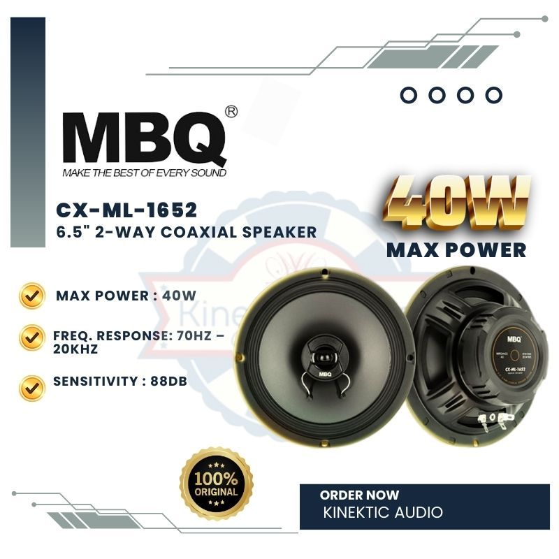 MBQ CX-ML-1652 - 6.5" 2-WAY COAXIAL CAR SPEAKER/ SPEAKER KERETA