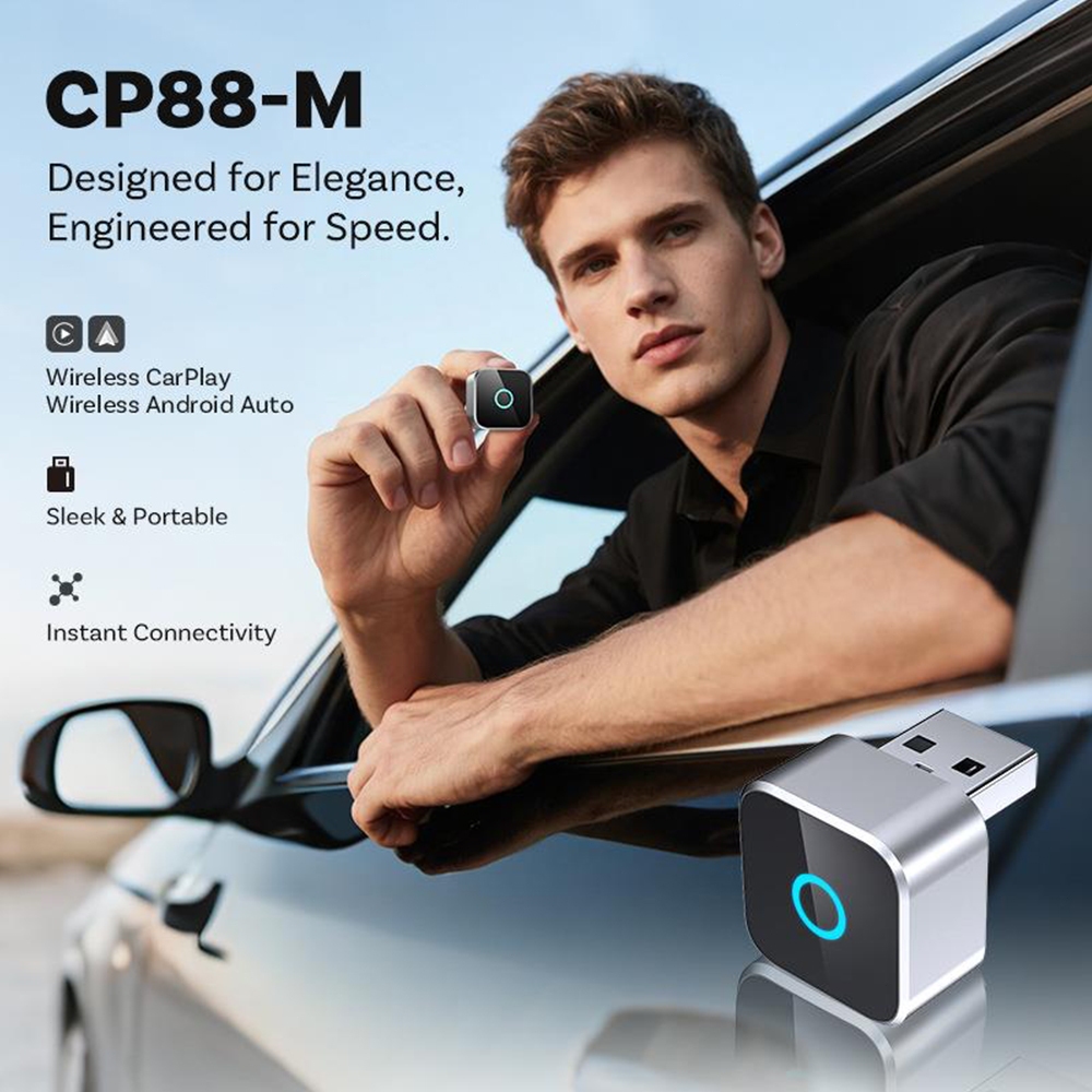 อะแดปเตอร์ 2 In 1 AI Box CarPlay/Android Auto Carplay ใหม่แยกรองรับไร้สายไร้สาย