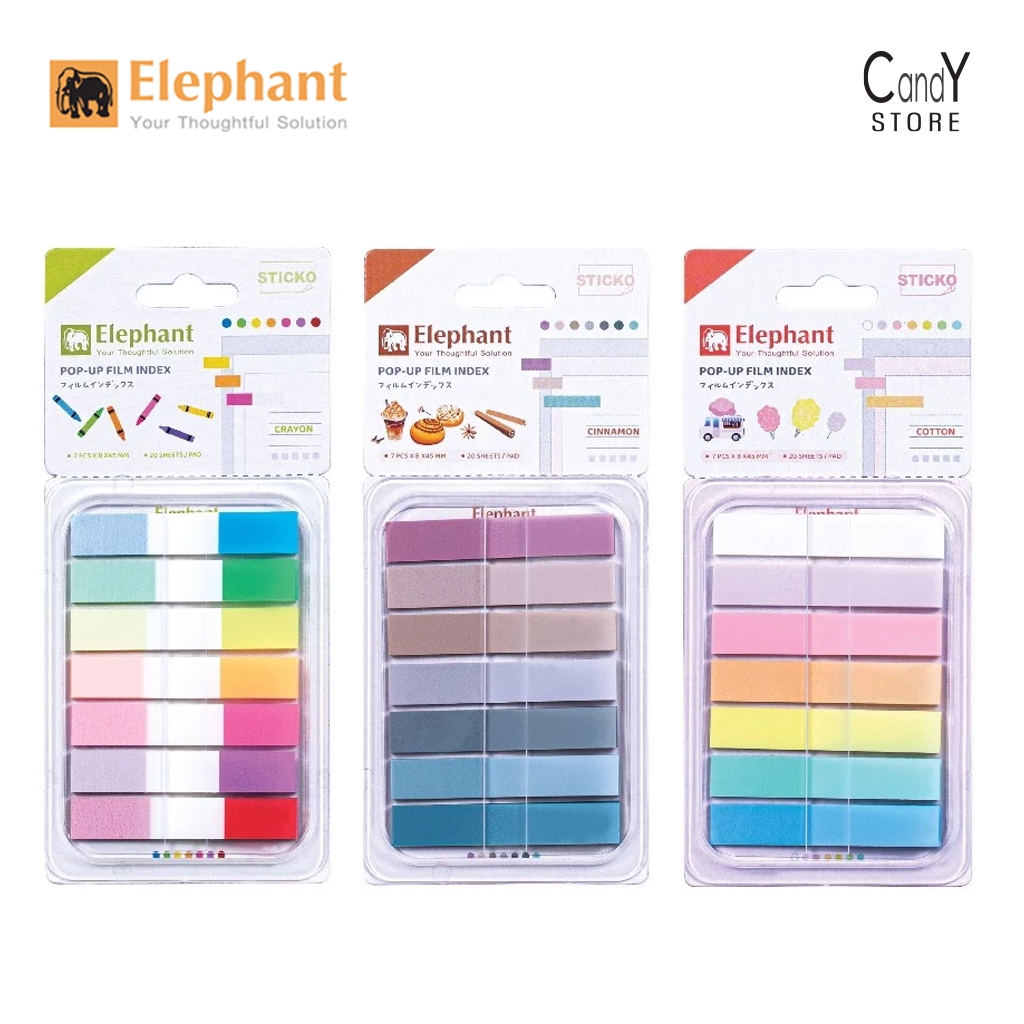 Elephant Sticky Note Page Mark Pop Up Film Index 8mm x 45mm 140Sheeps