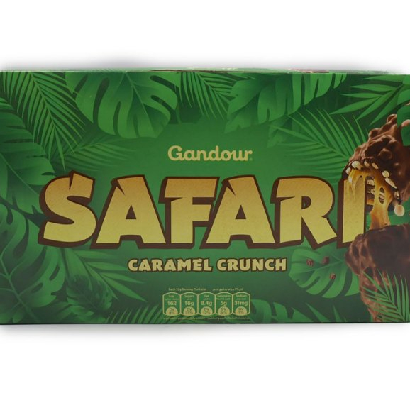 Safari Caramel Crunch, Wafer Caramel & Cereal หุ้มด้วยช็อกโกแลตนมฮาลาล 3 ชิ้น, 6 ชิ้น,Pack12 ชิ้น