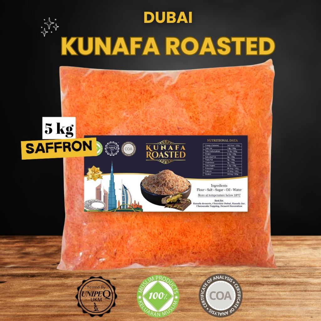 หญ้าฝรั่นคุนฟาคั่วระดับพรีเมียม Kataifi 5 Kg ขนมหวานง่ายๆ Prep