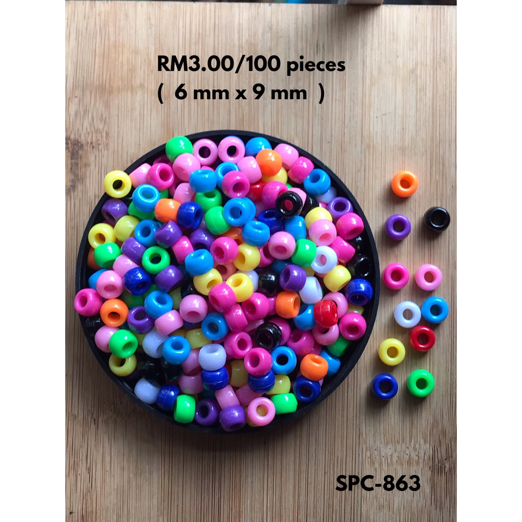 RM3.00/100 ชิ้น - SPC-863 - Manik - ลูกปัด - 6 mm x 9 mm