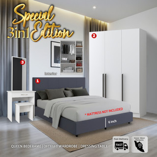 SKL Furniture Mall Bedroom Set Wardrobe / Divan Bed / Katil Murah / Bedroom Set / Set Bilik/Almari
