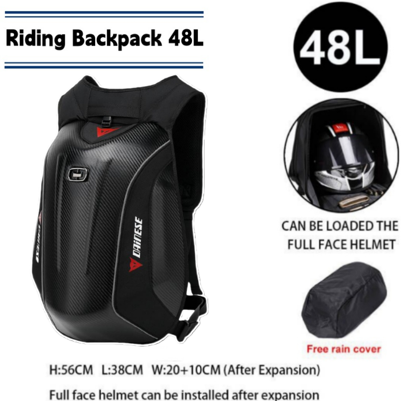 48L Premium Helmet Bag Backpack Riding Cycling Beg Full Face Topi Keledar Beg Galas Motosikal