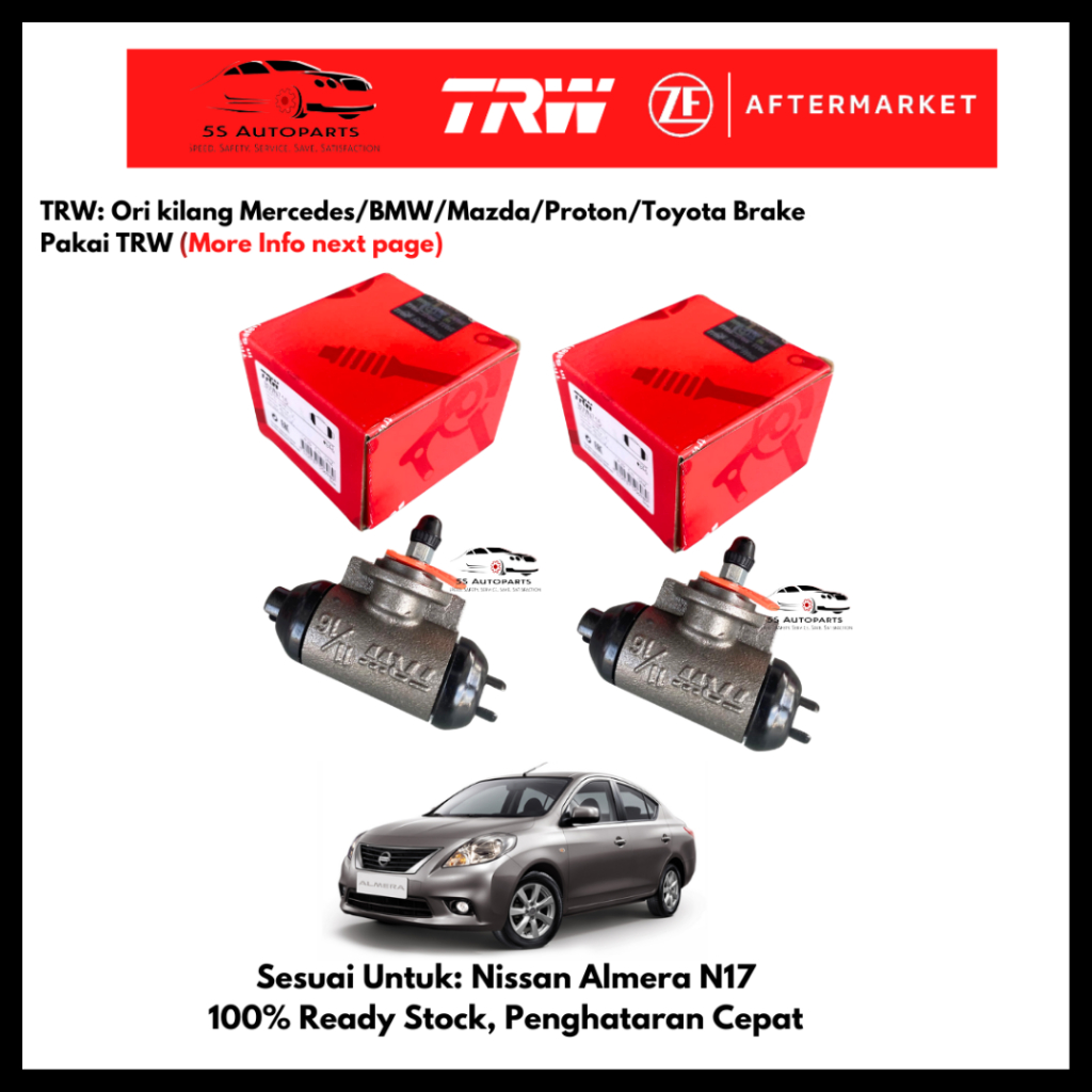 TRW Nissan Almera N17 ปั้มเบรค/กระบอกล้อ 3/4 (BWD826) 44100-3HA0A