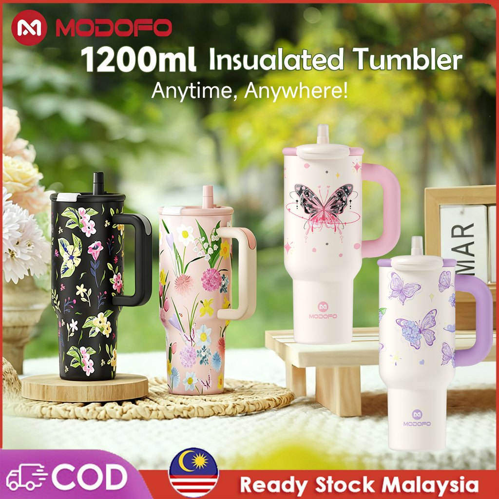 MODOFO 40oz Tumbler ฟางกระติกน้ําร้อนขวดความงาม Tumbler Botol Air Tahan Sejuk Aquaflask Tumbler modo