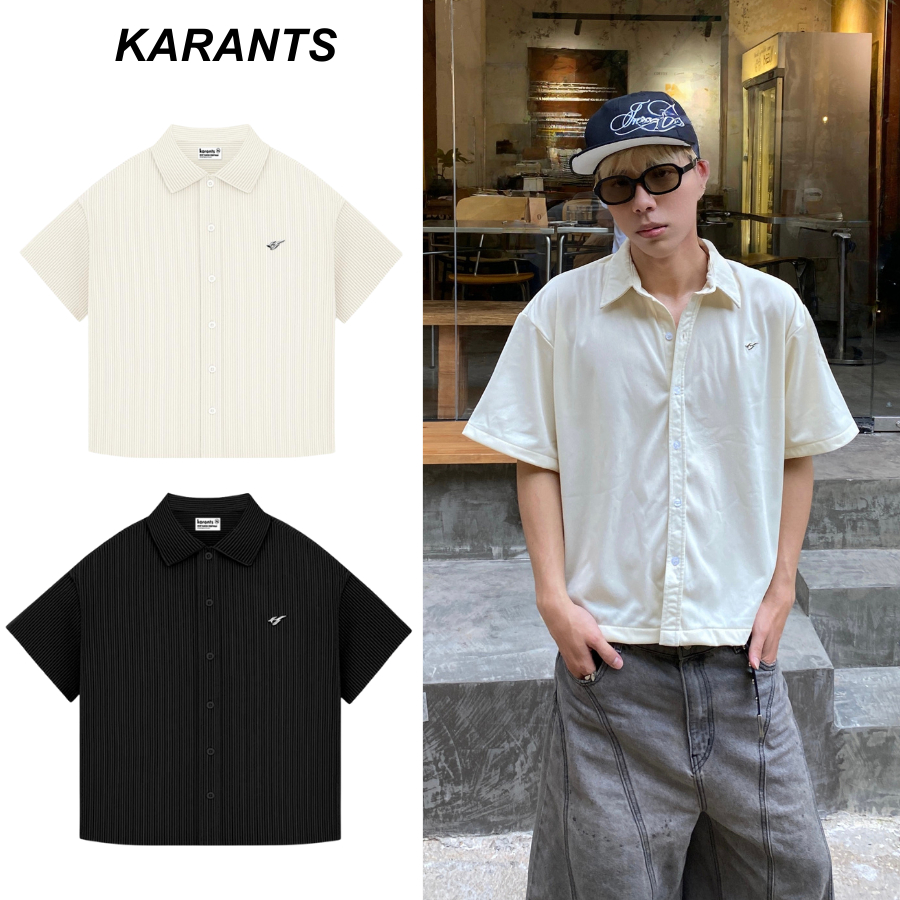 Karants Kemeja Polos Logo Logam Form Boxy Fabrik Corduroy Premium Unisexs Menswear – KR261