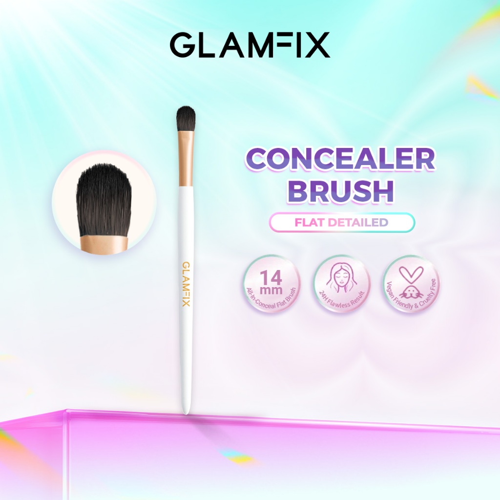 GLAMFIX Perfecting แปรงคอนซีลเลอร์ [แปรงแบน All-In-Conceal 14 มม., ขนแปรง PBT ที่เป็นมิตรกับสิ่งแวดล