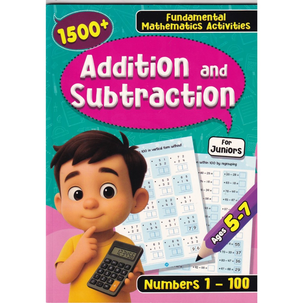 1500+ เพิ่มและคําบรรยายสําหรับ JUNIORS (NUMBERS 1-100) (AGES 5-7)