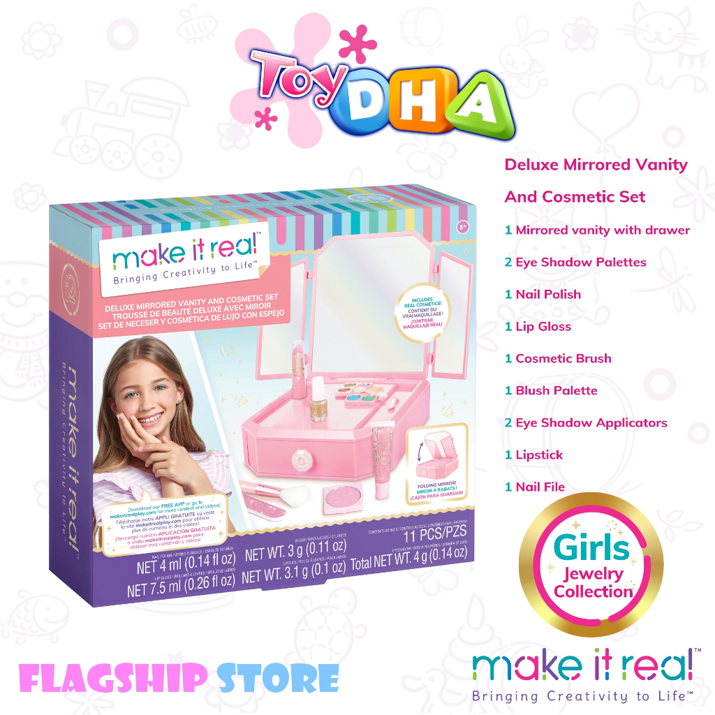 Make It Real Non-Colent Deluxe Mirrored Vanity & Cosmetics Set 2531