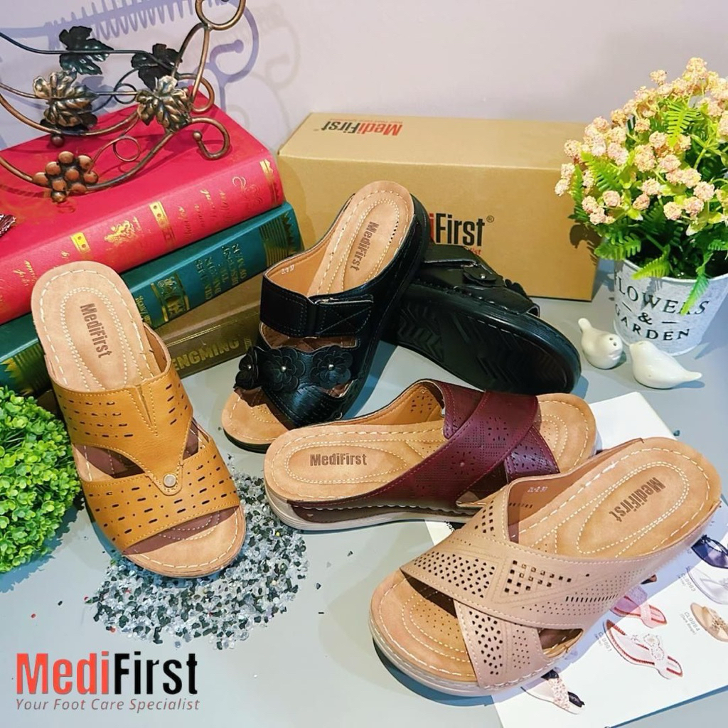 Medifirst Women Fashion Comfort Wedges Shoes / Medifirst Kasut Sarung Flat Wedges Terbaru & Selesa