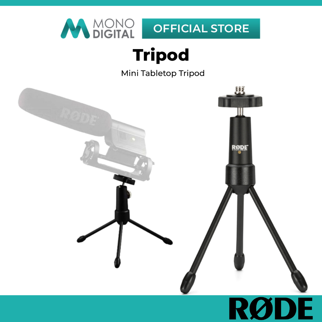 RODE TRIPOD MINI TRIPOD STAND สําหรับไมโครโฟนส่องสว่าง, กล้องหรืออุปกรณ์เสริม (9007-TRIPOD)