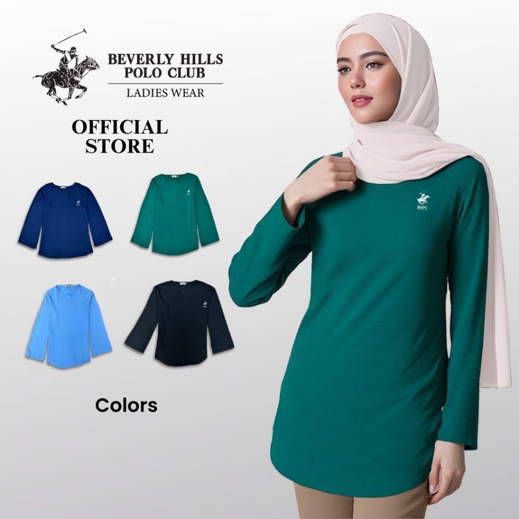 BHPC BHB01397 ผู้หญิง Muslimah แขนยาว | Baggy Blouse Loose Fit Tunic Top S-XL