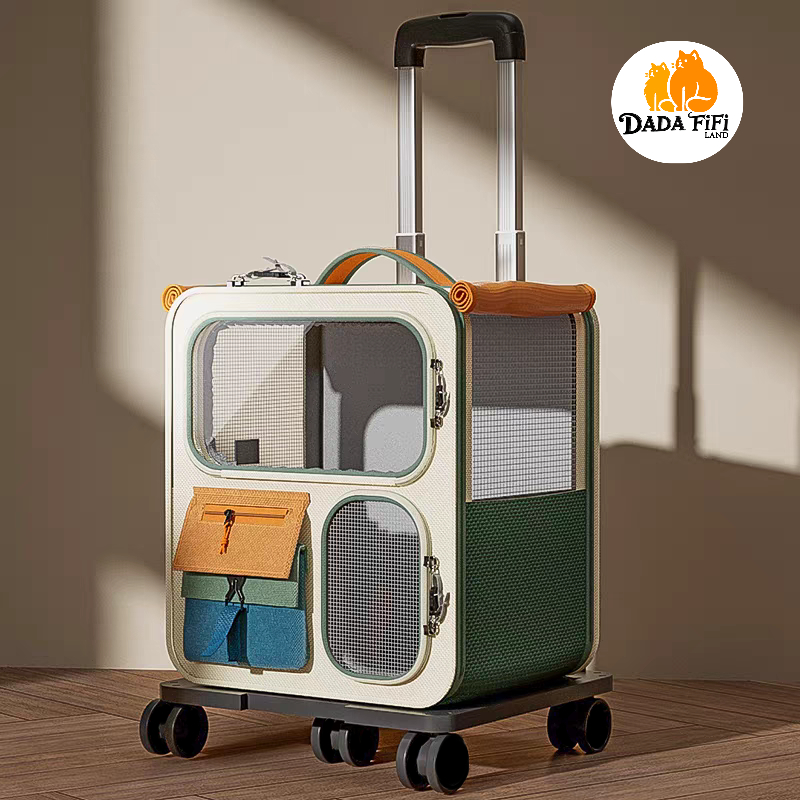 Premium Cat Carrier Backpack Trolley Pet Carrier Large Cat Beg Kucing ขนาดใหญ่