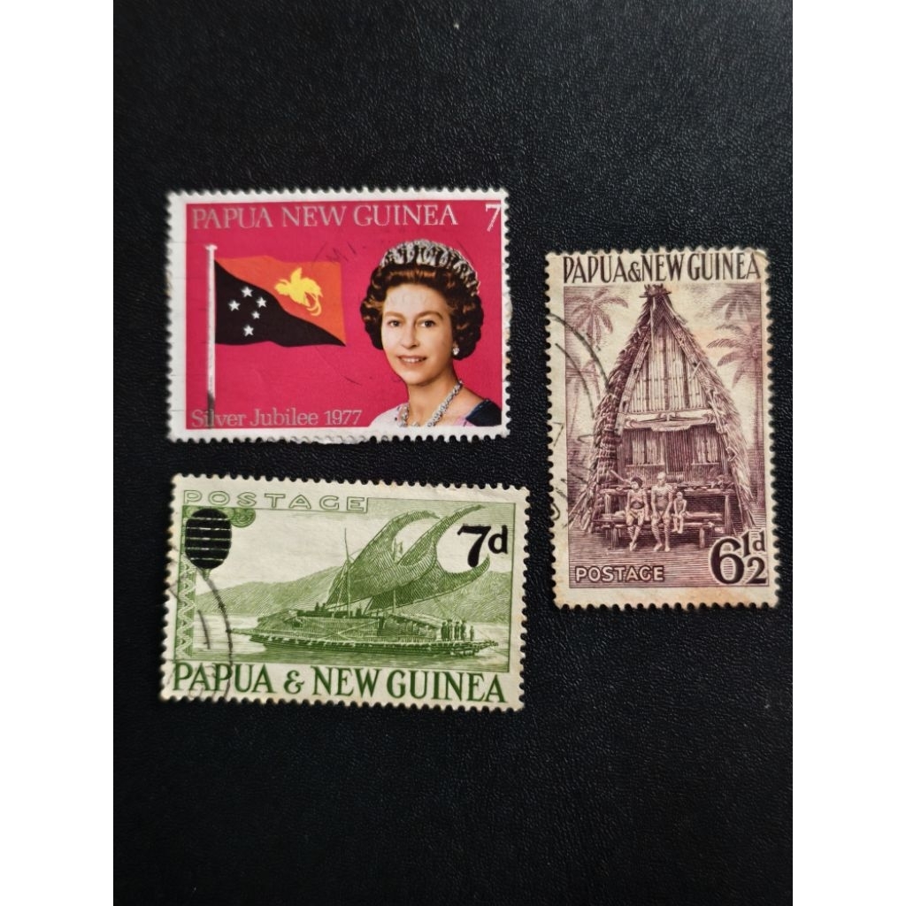 AK05 ปั๊มไปรษณีย์ Papua And New Guinea 3 คละมือสอง