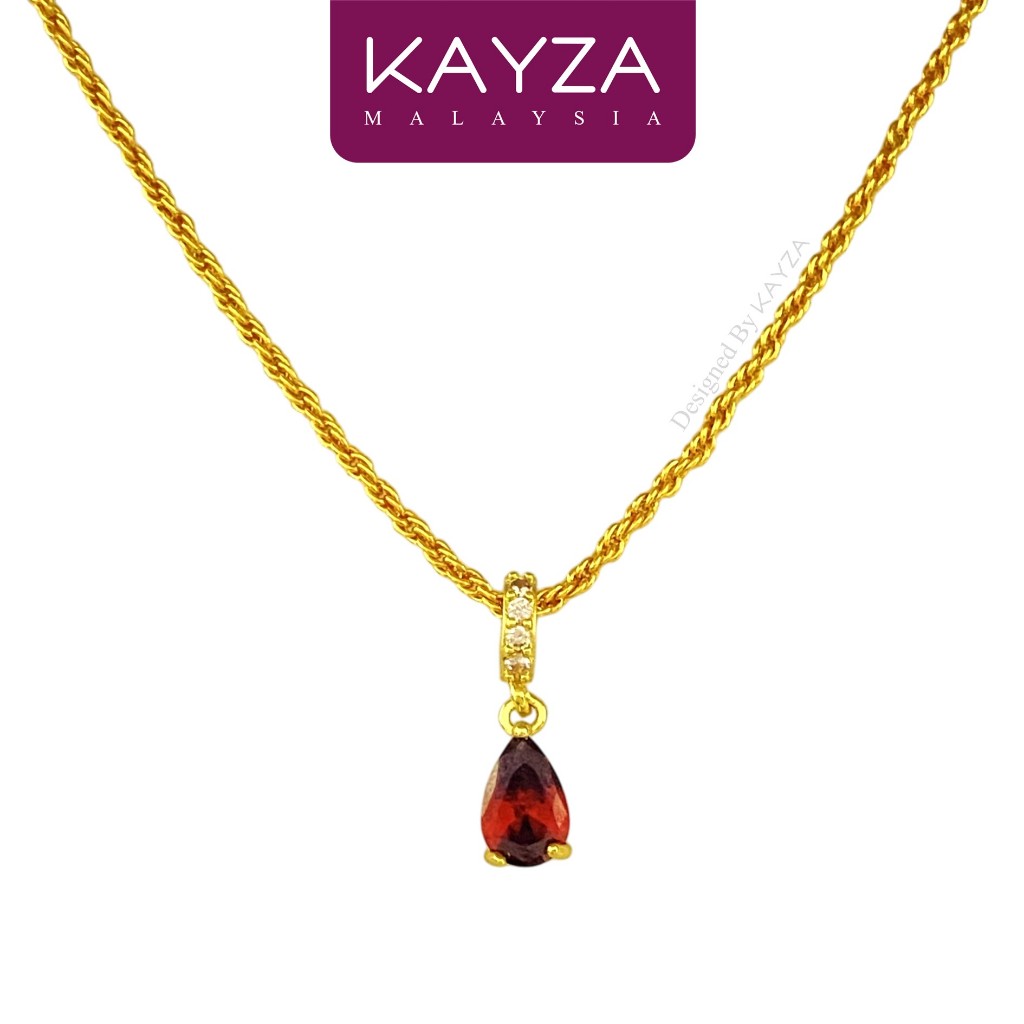 ZN125 KAYZA Elaria สร้อยคอทับทิมออกแบบงานฝีมือใน emas และหิน Cubic Zirconia