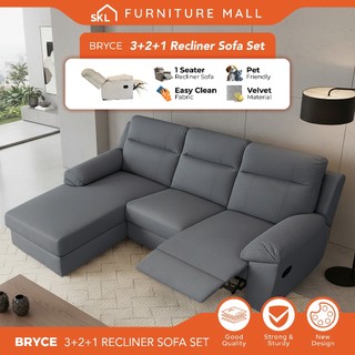 SKL Furniture BRYCE L Shape Recliner Sofa /Recliner Sofa Set /Easy Clean Fabri /anti-scratch