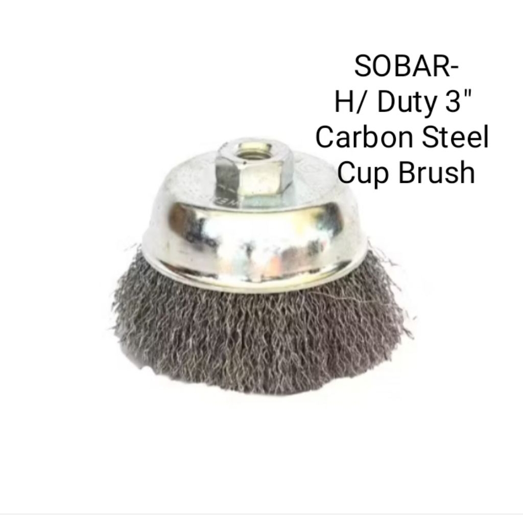 Sobar- Heavy Duty 3" X M10 X 1.5 มม. แปรงถ้วยจีบเหล็กคาร์บอน