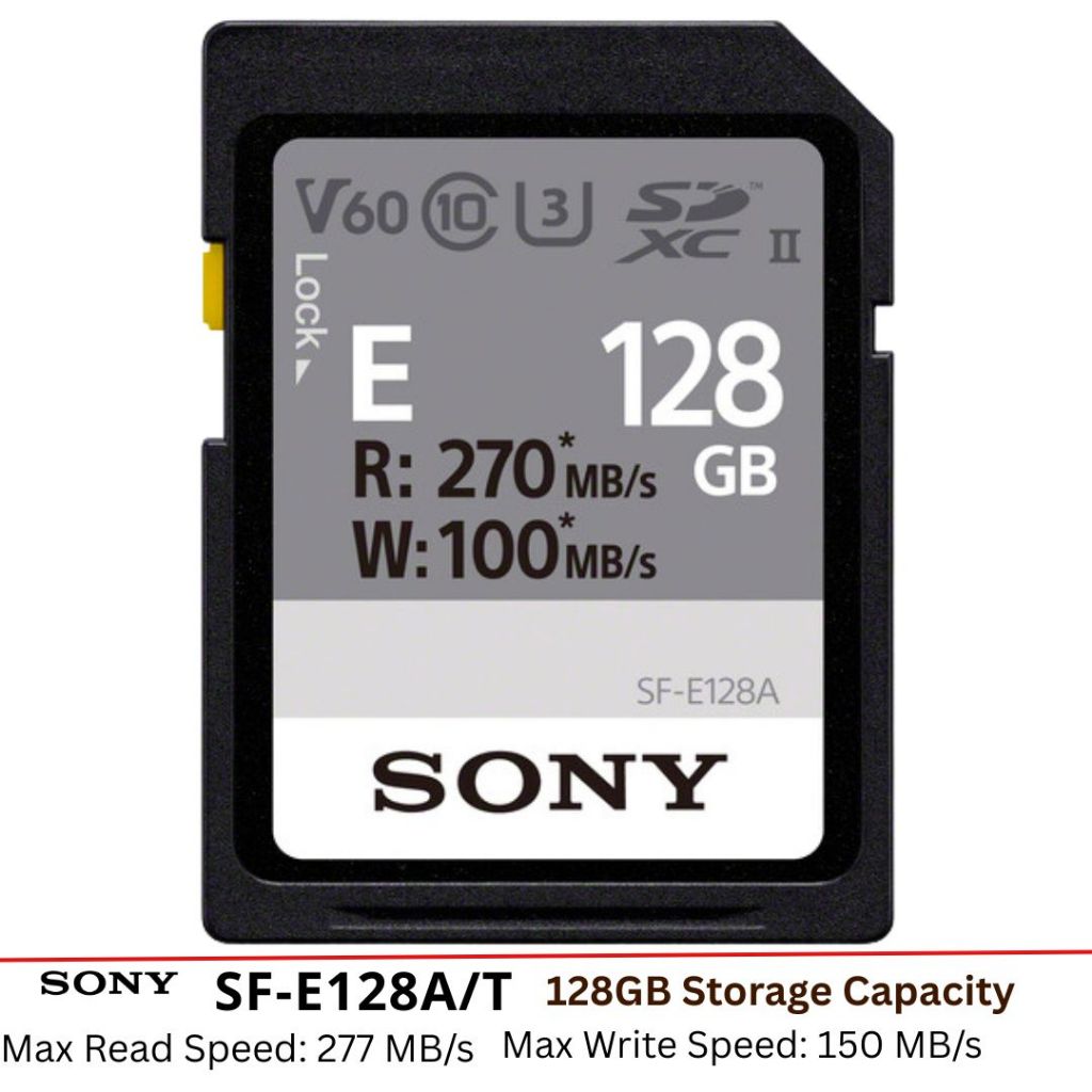 การ์ดหน่วยความจํา SDXC ของ Sony 128GB SF-E Series UHS-II