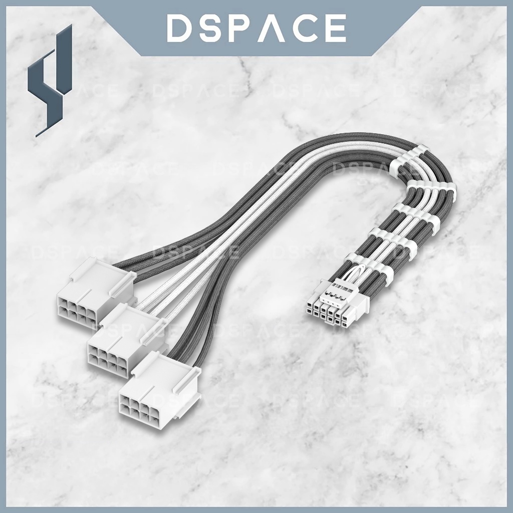 DSPACE16AWGPCIE 5.0 สาย GPU (12+4) 12VHPWR 12V-2x6 ถึง 8pin x3 PSU แขนสายต่อสําหรับ RTX40 50 แหล่งจ่