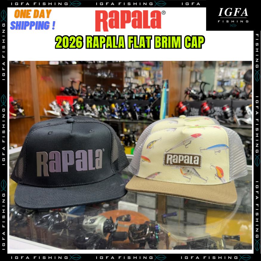 [IGFA] RAPALA หมวกปีกแบน Pancing Rapala หมวกตกปลา Rapala Topi Brim Rata Rapala