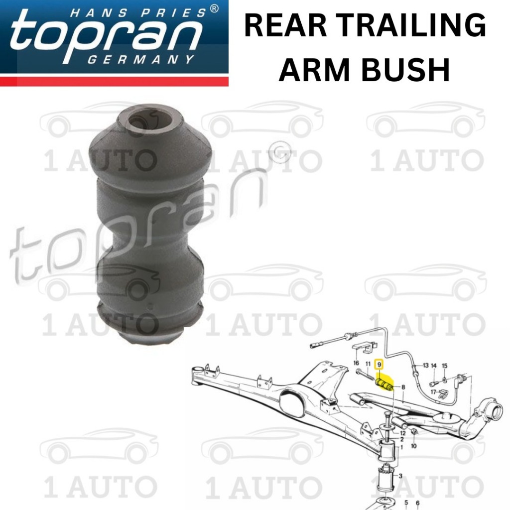 TOPRAN GERMANY REAR BELAKANG TRAILING ARM BUSH BMW E30 318i 320i 323i 325i E24 635CSi Z3