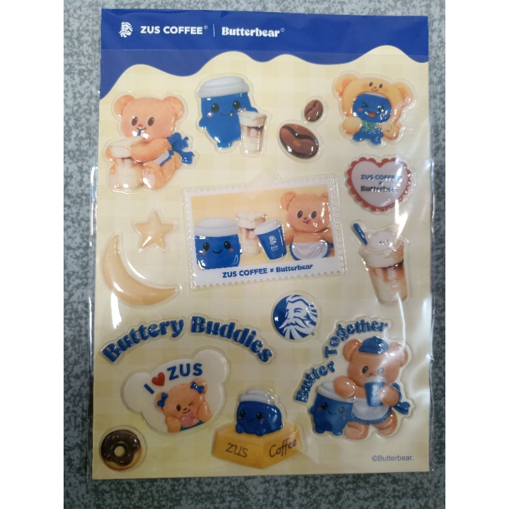 Zus x แผ่นสติ๊กเกอร์ Butterbear